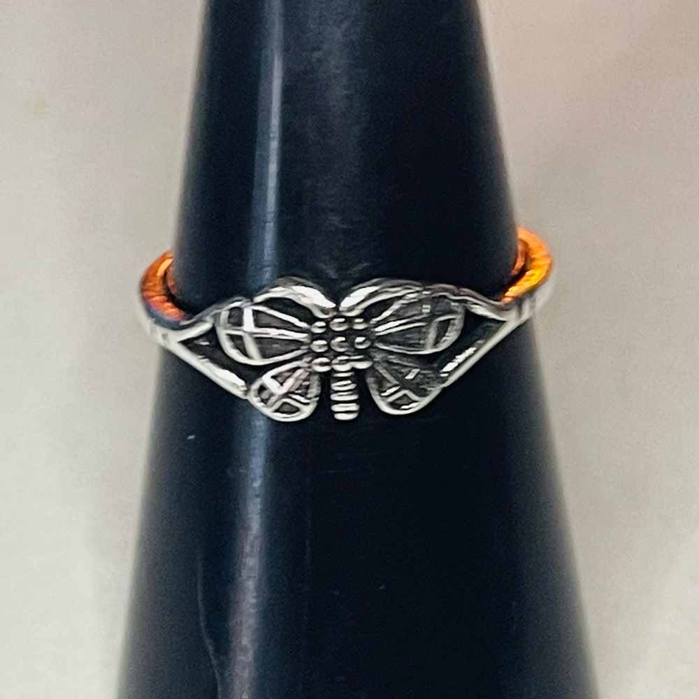 New Sterling Silver Handmade Moth Minimalist Bohemian Vibes Gothic Ring 6 - Picture 7 of 10